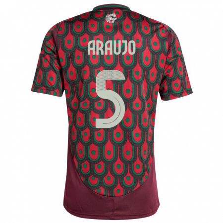 Kandiny Bambino Maglia Messico Julian Araujo #5 Marrone Kit Gara Home 24-26 Maglietta