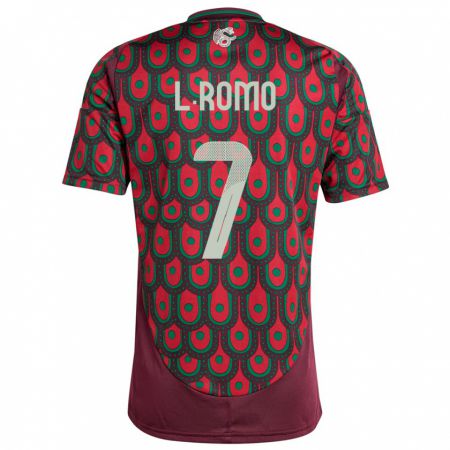 Kandiny Bambino Maglia Messico Luis Romo #7 Marrone Kit Gara Home 24-26 Maglietta