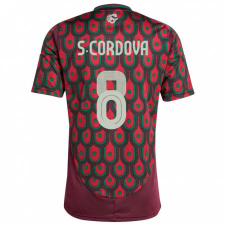 Kandiny Bambino Maglia Messico Sebastian Cordova #8 Marrone Kit Gara Home 24-26 Maglietta