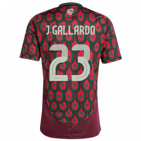 Kandiny Kinderen Mexico Jesus Gallardo #23 Kastanjebruin Thuisshirt Thuistenue 24-26 T-Shirt