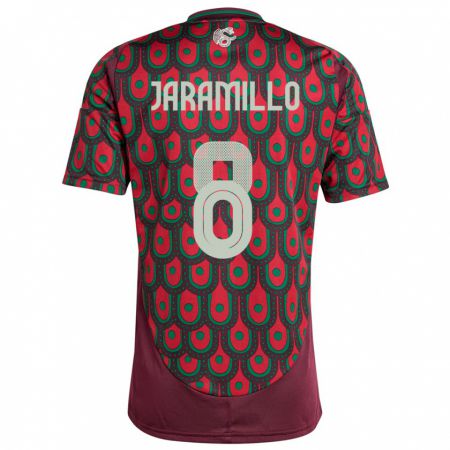 Kandiny Bambino Maglia Messico Carolina Jaramillo #8 Marrone Kit Gara Home 24-26 Maglietta