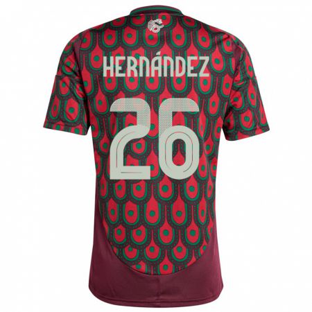 Kandiny Kinderen Mexico Nicolette Hernandez #26 Kastanjebruin Thuisshirt Thuistenue 24-26 T-Shirt