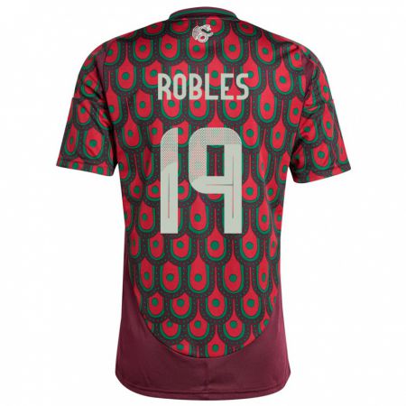 Kandiny Bambino Maglia Messico Angel Robles #19 Marrone Kit Gara Home 24-26 Maglietta