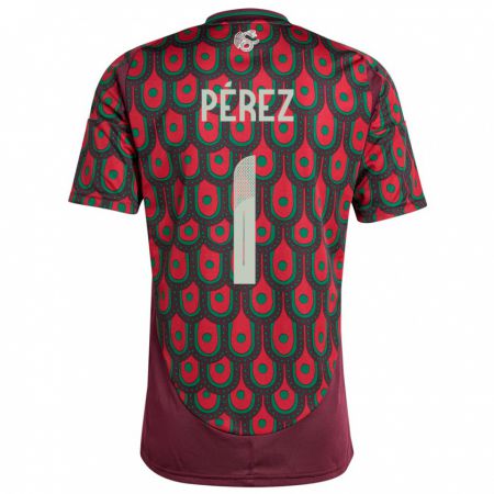 Kandiny Kinder Mexiko Emiliano Perez #1 Kastanienbraun Heimtrikot Trikot 24-26 T-Shirt Österreich