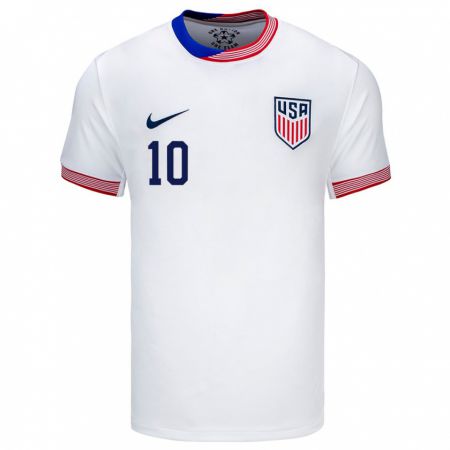 Kandiny Bambino Maglia Stati Uniti Lindsey Horan #10 Bianco Kit Gara Home 24-26 Maglietta