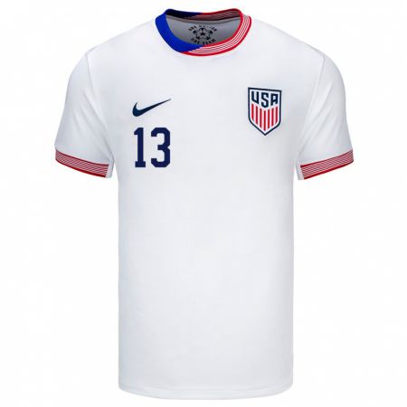 Kandiny Bambino Maglia Stati Uniti Jordan Morris #13 Bianco Kit Gara Home 24-26 Maglietta