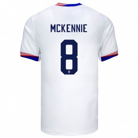 Kandiny Kinderen Verenigde Staten Weston Mckennie #8 Wit Thuisshirt Thuistenue 24-26 T-Shirt