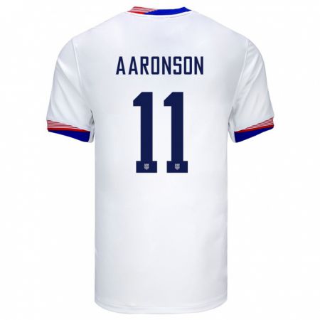 Kandiny Kinder Vereinigte Staaten Brenden Aaronson #11 Weiß Heimtrikot Trikot 24-26 T-Shirt Österreich