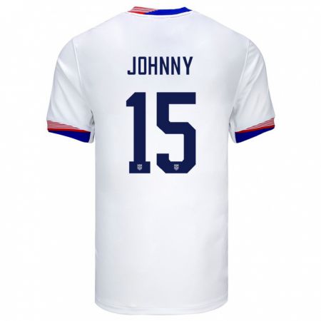 Kandinyキッズアメリカ合衆国Johnny#15白ホームシャツ24-26ジャージーユニフォーム