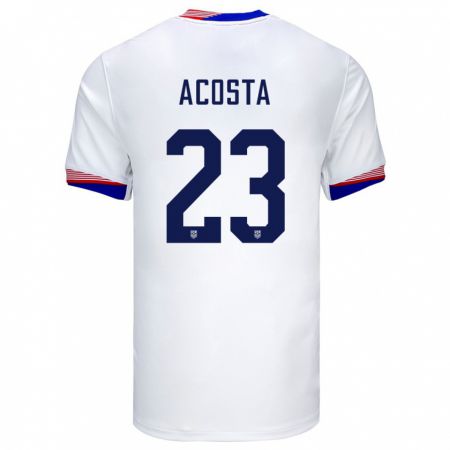 Kandiny Kinder Vereinigte Staaten Kellyn Acosta #23 Weiß Heimtrikot Trikot 24-26 T-Shirt Österreich