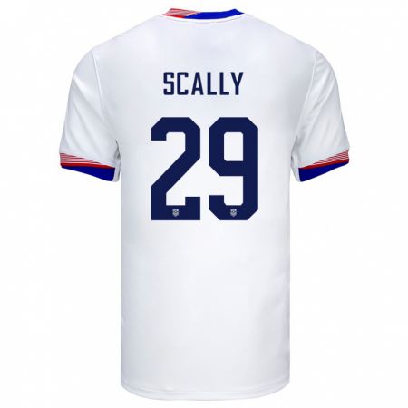 Kandiny Bambino Maglia Stati Uniti Joseph Scally #29 Bianco Kit Gara Home 24-26 Maglietta