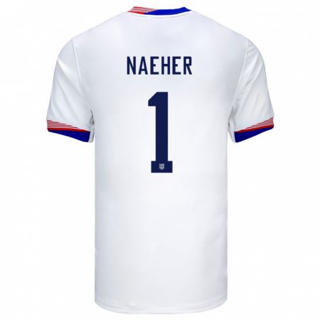 Kandiny Kinder Vereinigte Staaten Alyssa Naeher #1 Weiß Heimtrikot Trikot 24-26 T-Shirt Österreich