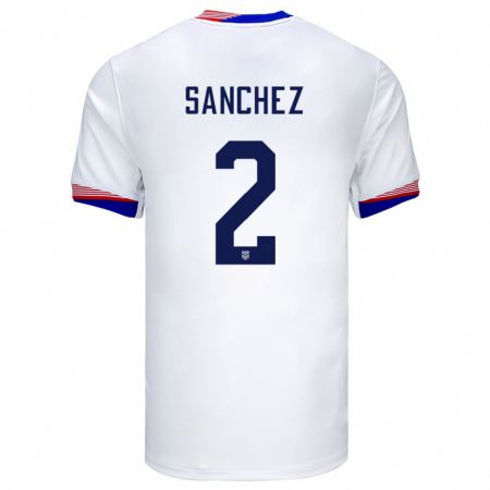 Kandiny Kinder Vereinigte Staaten Ashley Sanchez #2 Weiß Heimtrikot Trikot 24-26 T-Shirt Österreich