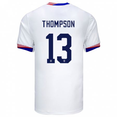 Kandiny Kinderen Verenigde Staten Alyssa Thompson #13 Wit Thuisshirt Thuistenue 24-26 T-Shirt