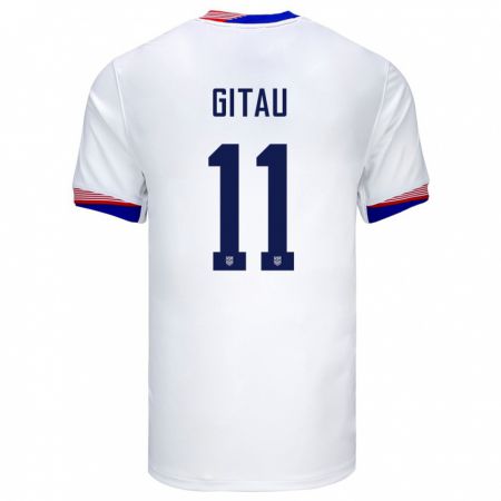 Kandiny Bambino Maglia Stati Uniti Andre Gitau #11 Bianco Kit Gara Home 24-26 Maglietta