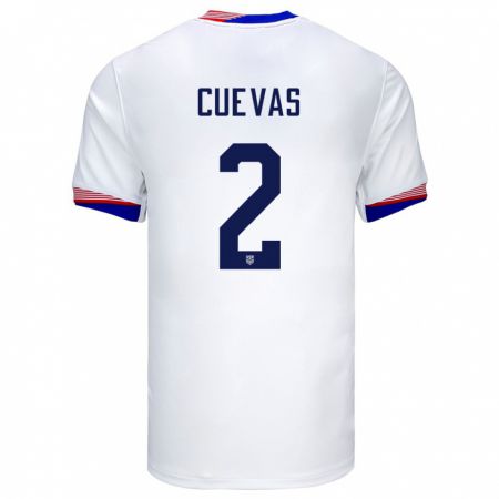 Kandinyキッズアメリカ合衆国Mauricio Cuevas#2白ホームシャツ24-26ジャージーユニフォーム