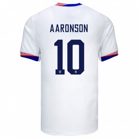 Kandiny Bambino Maglia Stati Uniti Paxten Aaronson #10 Bianco Kit Gara Home 24-26 Maglietta