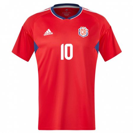 Kandiny Bambino Maglia Costa Rica Shirley Cruz #10 Rosso Kit Gara Home 24-26 Maglietta