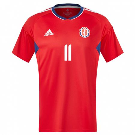 Kandiny Kinderen Costa Rica Raquel Rodriguez #11 Rood Thuisshirt Thuistenue 24-26 T-Shirt