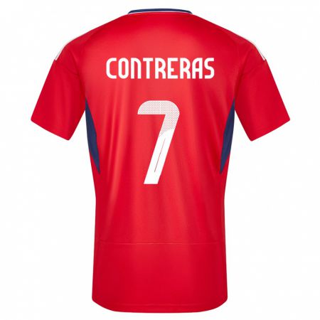 Kandiny Niño Camiseta Costa Rica Anthony Contreras #7 Rojo 1ª Equipación 24-26 La Camisa México