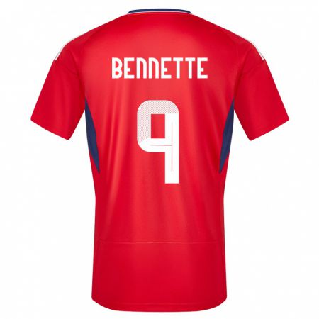 Kandiny Kinderen Costa Rica Jewison Bennette #9 Rood Thuisshirt Thuistenue 24-26 T-Shirt België