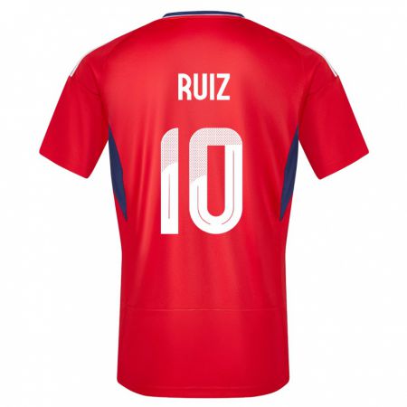 Kandiny Bambino Maglia Costa Rica Bryan Ruiz #10 Rosso Kit Gara Home 24-26 Maglietta