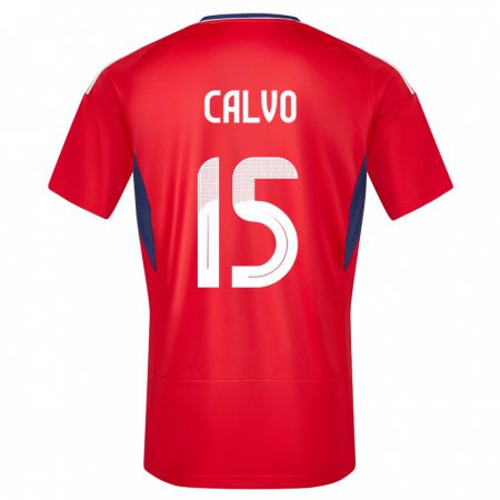 Kandiny Kinderen Costa Rica Francisco Calvo #15 Rood Thuisshirt Thuistenue 24-26 T-Shirt België