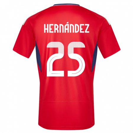 Kandiny Bambino Maglia Costa Rica Anthony Hernandez #25 Rosso Kit Gara Home 24-26 Maglietta