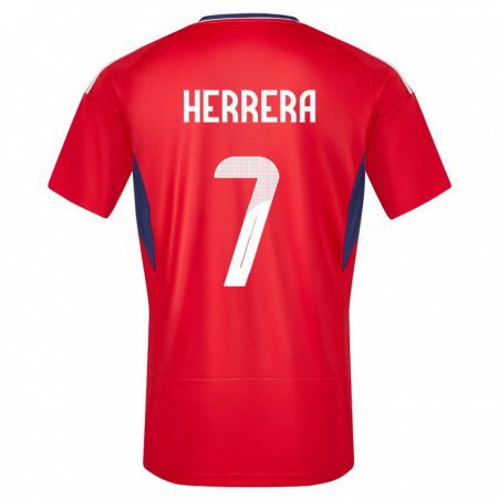 Kandiny Kinder Costa Rica Melissa Herrera #7 Rot Heimtrikot Trikot 24-26 T-Shirt Österreich