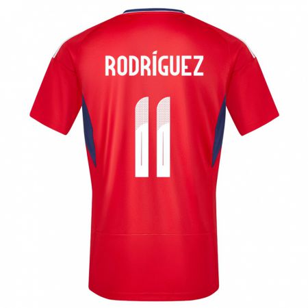 Kandiny Bambino Maglia Costa Rica Raquel Rodriguez #11 Rosso Kit Gara Home 24-26 Maglietta