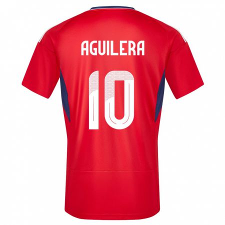 Kandiny Kinderen Costa Rica Brandon Aguilera #10 Rood Thuisshirt Thuistenue 24-26 T-Shirt