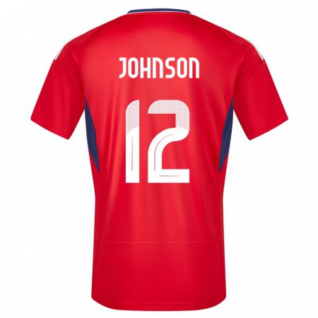 Kandiny Kinderen Costa Rica Shawn Johnson #12 Rood Thuisshirt Thuistenue 24-26 T-Shirt