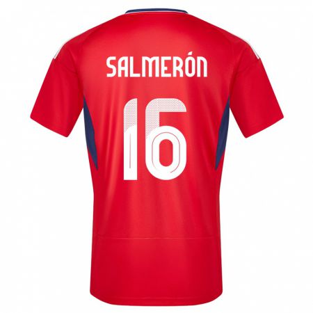 Kandiny Kinderen Costa Rica Andrey Salmeron #16 Rood Thuisshirt Thuistenue 24-26 T-Shirt België