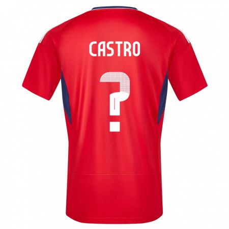 Kandiny Kinderen Costa Rica Mathias Castro #0 Rood Thuisshirt Thuistenue 24-26 T-Shirt België