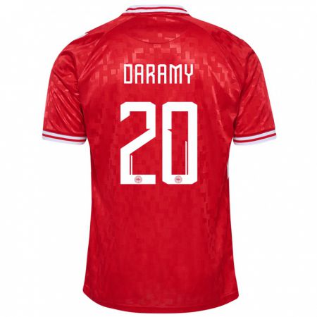 Kandiny Kinderen Denemarken Mohamed Daramy #20 Rood Thuisshirt Thuistenue 24-26 T-Shirt