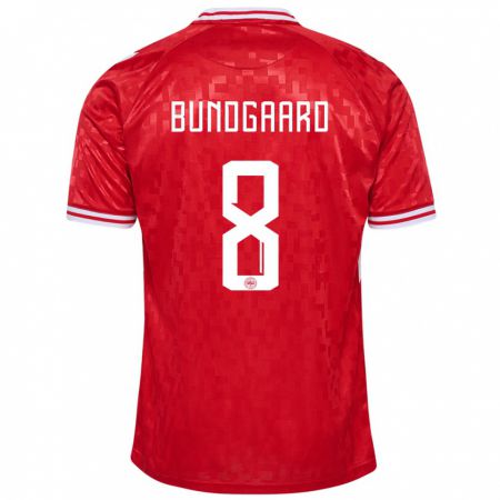 Kandiny Kinderen Denemarken Filip Bundgaard #8 Rood Thuisshirt Thuistenue 24-26 T-Shirt België