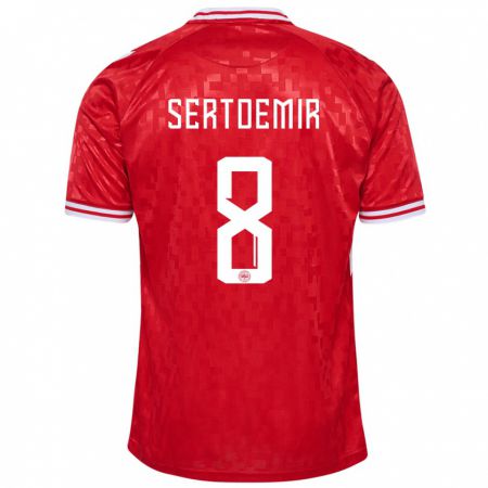 Kandiny Kinder Dänemark Zidan Sertdemir #8 Rot Heimtrikot Trikot 24-26 T-Shirt Österreich