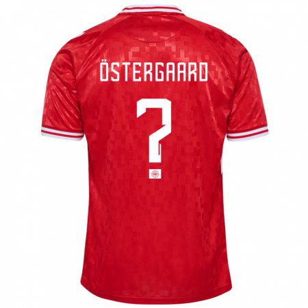 Kandiny Kinderen Denemarken Christian Östergaard #0 Rood Thuisshirt Thuistenue 24-26 T-Shirt België