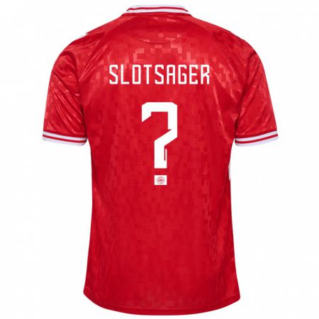 Kandiny Kinderen Denemarken Tobias Slotsager #0 Rood Thuisshirt Thuistenue 24-26 T-Shirt België