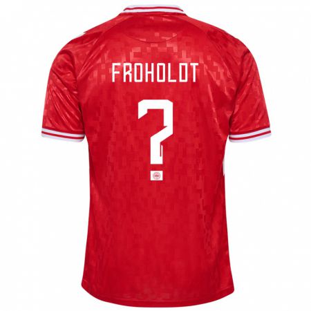 Kandiny Kinder Dänemark Victor Froholdt #0 Rot Heimtrikot Trikot 24-26 T-Shirt Österreich