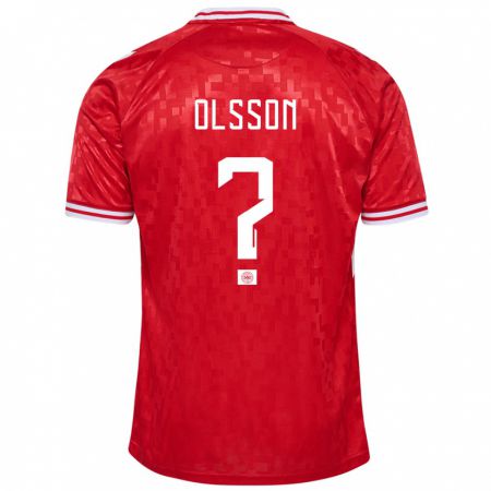 Kandiny Kinderen Denemarken Cornelius Olsson #0 Rood Thuisshirt Thuistenue 24-26 T-Shirt België