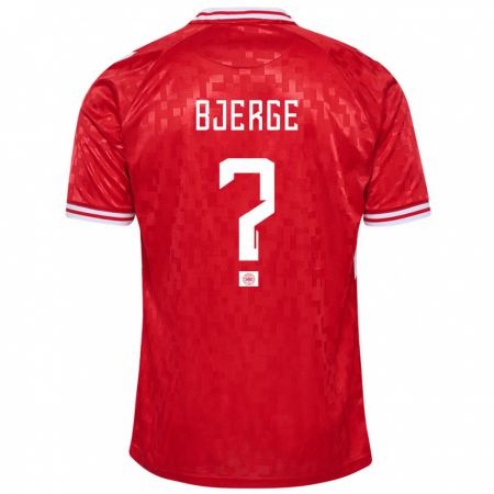 Kandiny Kinderen Denemarken Gustav Bjerge #0 Rood Thuisshirt Thuistenue 24-26 T-Shirt België