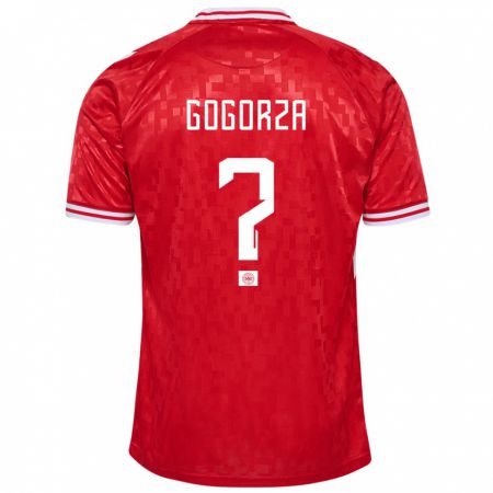 Kandiny Kinder Dänemark Mikel Gogorza #0 Rot Heimtrikot Trikot 24-26 T-Shirt Österreich