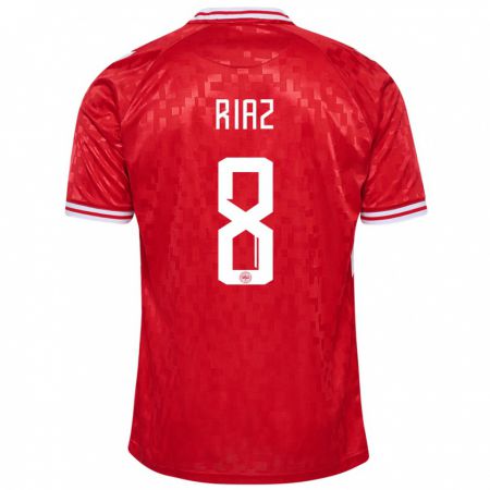 Kandiny Kinder Dänemark Danial Riaz #8 Rot Heimtrikot Trikot 24-26 T-Shirt Österreich