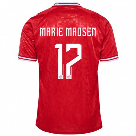 Kandiny Kinder Dänemark Rikke Marie Madsen #17 Rot Heimtrikot Trikot 24-26 T-Shirt Österreich