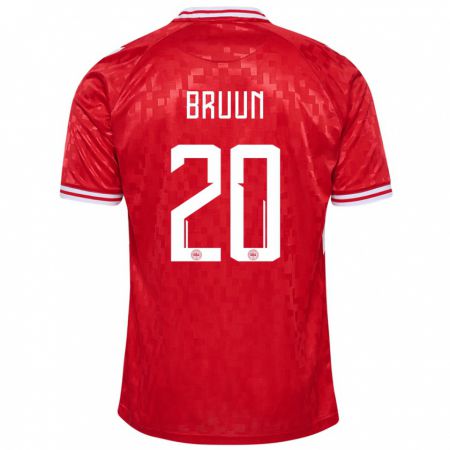 Kandiny Kinderen Denemarken Signe Bruun #20 Rood Thuisshirt Thuistenue 24-26 T-Shirt België