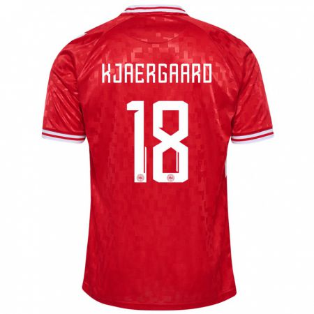 Kandiny Kinderen Denemarken Maurits Kjaergaard #18 Rood Thuisshirt Thuistenue 24-26 T-Shirt