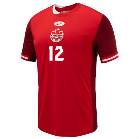 Kandiny Kinderen Canada Jefferson Alphonse #12 Rood Thuisshirt Thuistenue 24-26 T-Shirt België