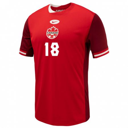 Kandiny Kinderen Canada Sabrina D'angelo #18 Rood Thuisshirt Thuistenue 24-26 T-Shirt België