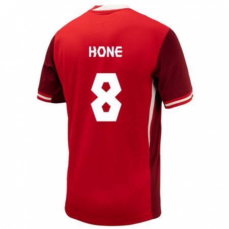 Kandiny Kinder Kanada Ismaël Koné #8 Rot Heimtrikot Trikot 24-26 T-Shirt Österreich